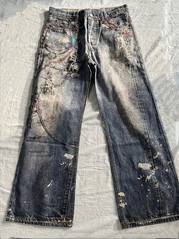Coogi Distressed Jeans - Blue/Multicolor