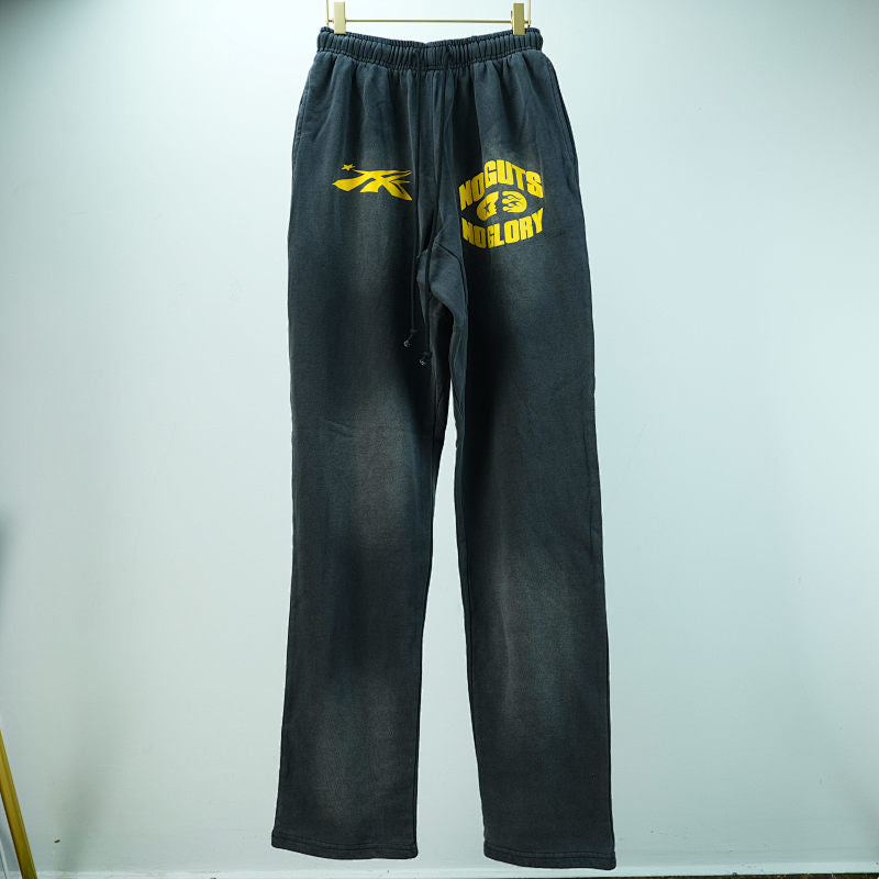 Hellstar No Guts No Glory Flare Bottom Sweatpants Midnight Dye Black