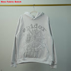 Sp5Der Rhinestone Logo Hoodie White