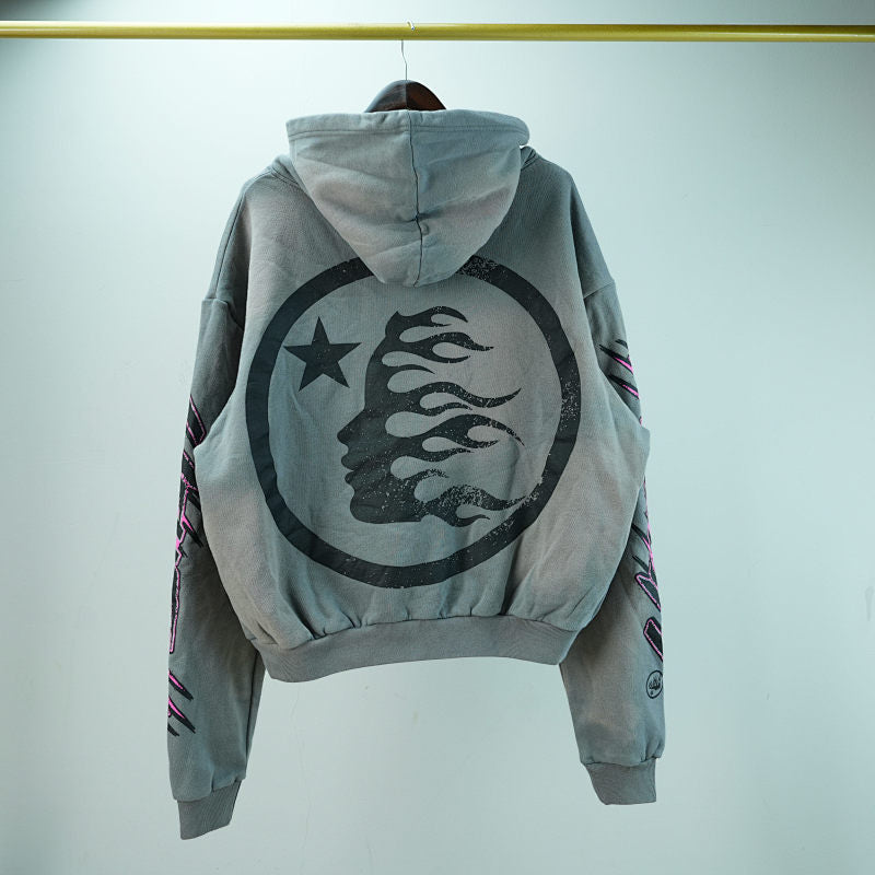Hellstar Future Flame Hoodie Grey