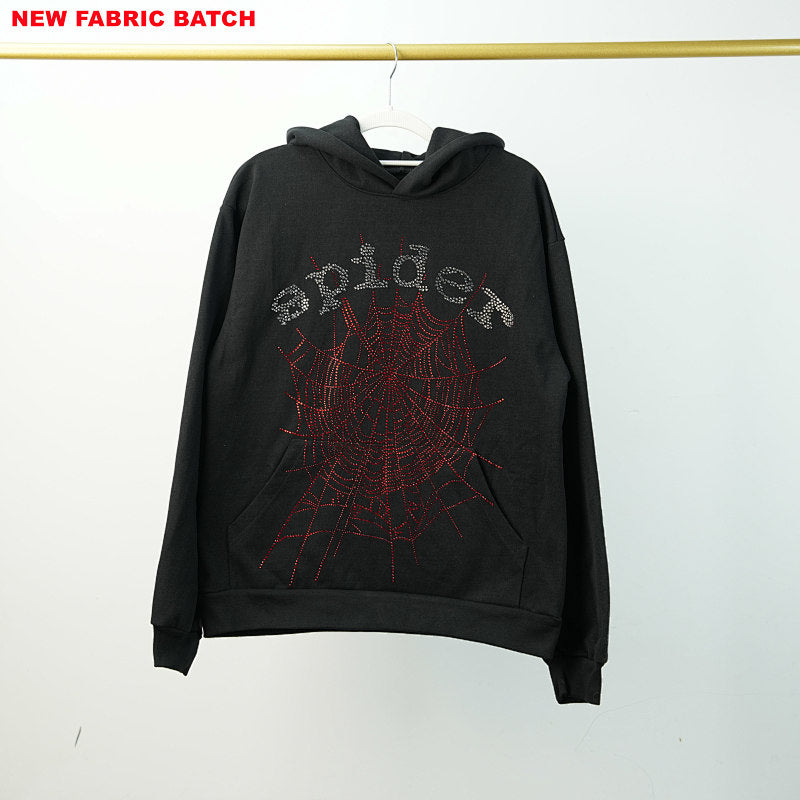 Sp5Der Rhinestone Logo Hoodie Black