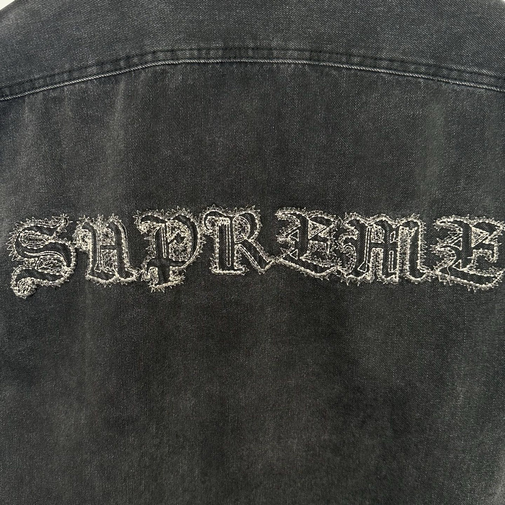 Supreme Gothic Logo Denim Button-Up Shirt