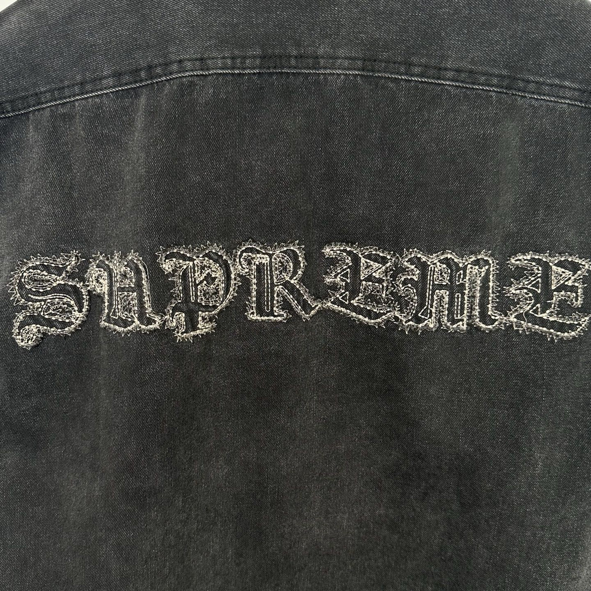 Supreme Gothic Logo Denim Button-Up Shirt