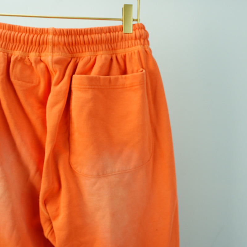 Hellstar Fire Orange Closed Elastic Bottom Sweatpants Orange Dye