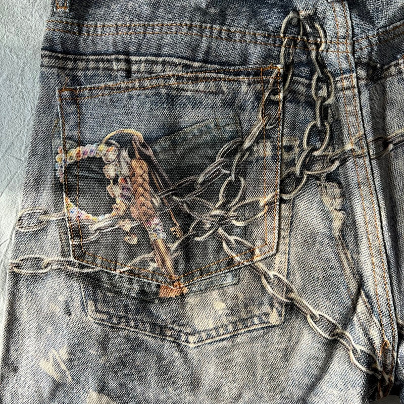 Coogi Distressed Jeans - Blue/Multicolor