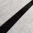 Snakeskin-Embossed Belt - Black