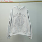Sp5Der Rhinestone Logo Hoodie White