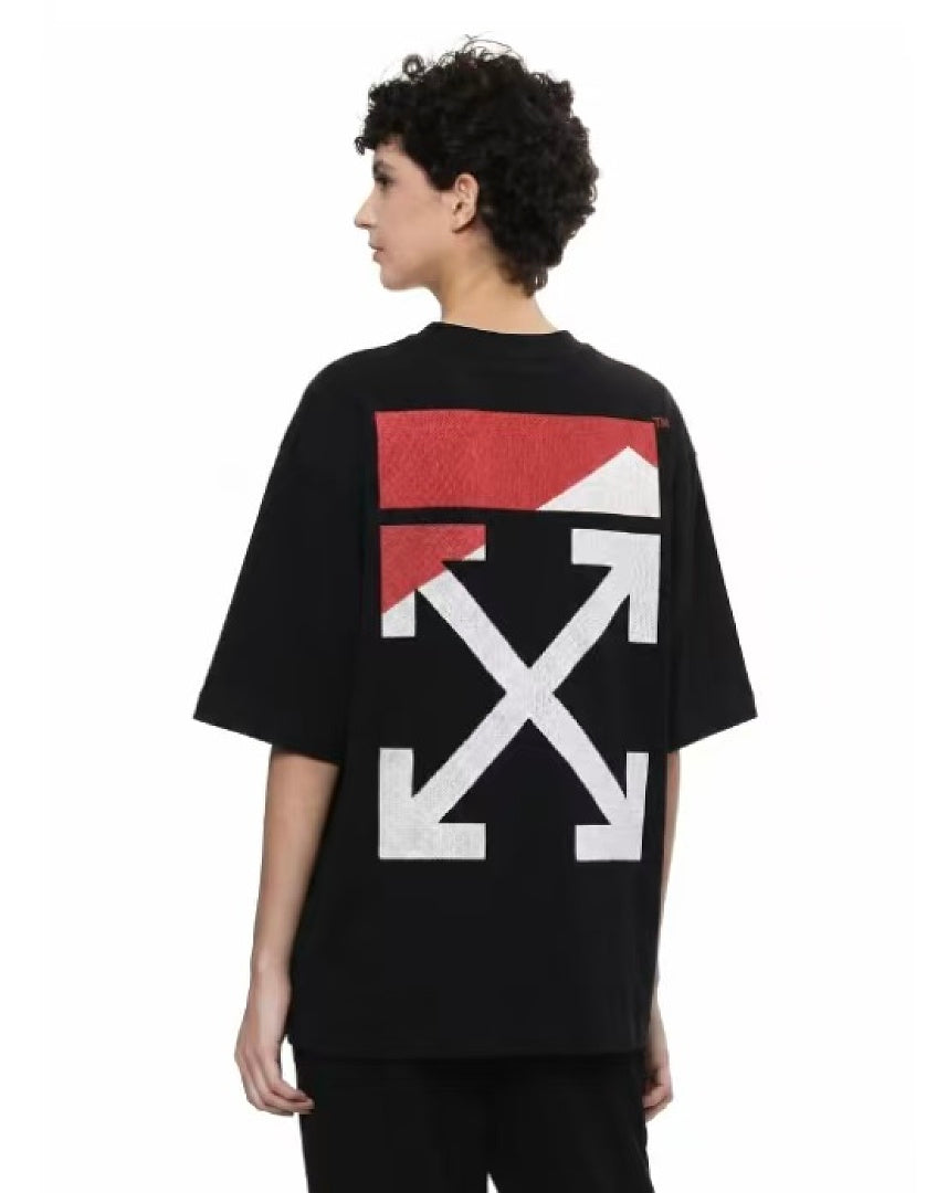 Black White Arrow Graphic Off-White T-Shirt