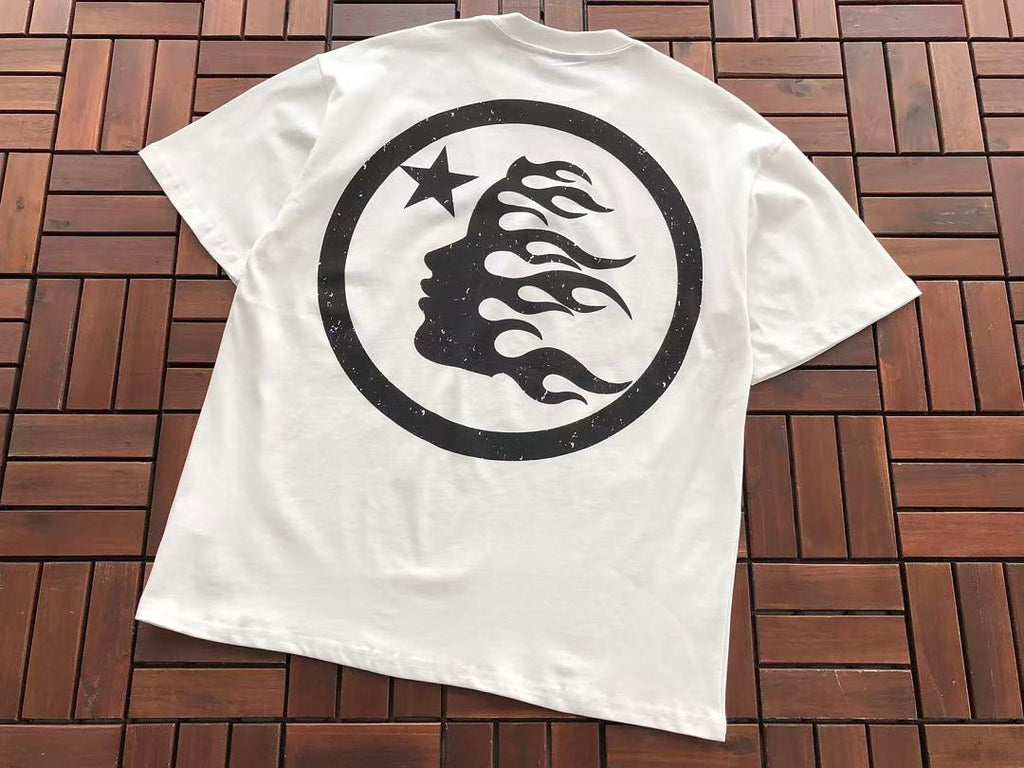 White Circle Flame Graphic Hellstar T-Shirt
