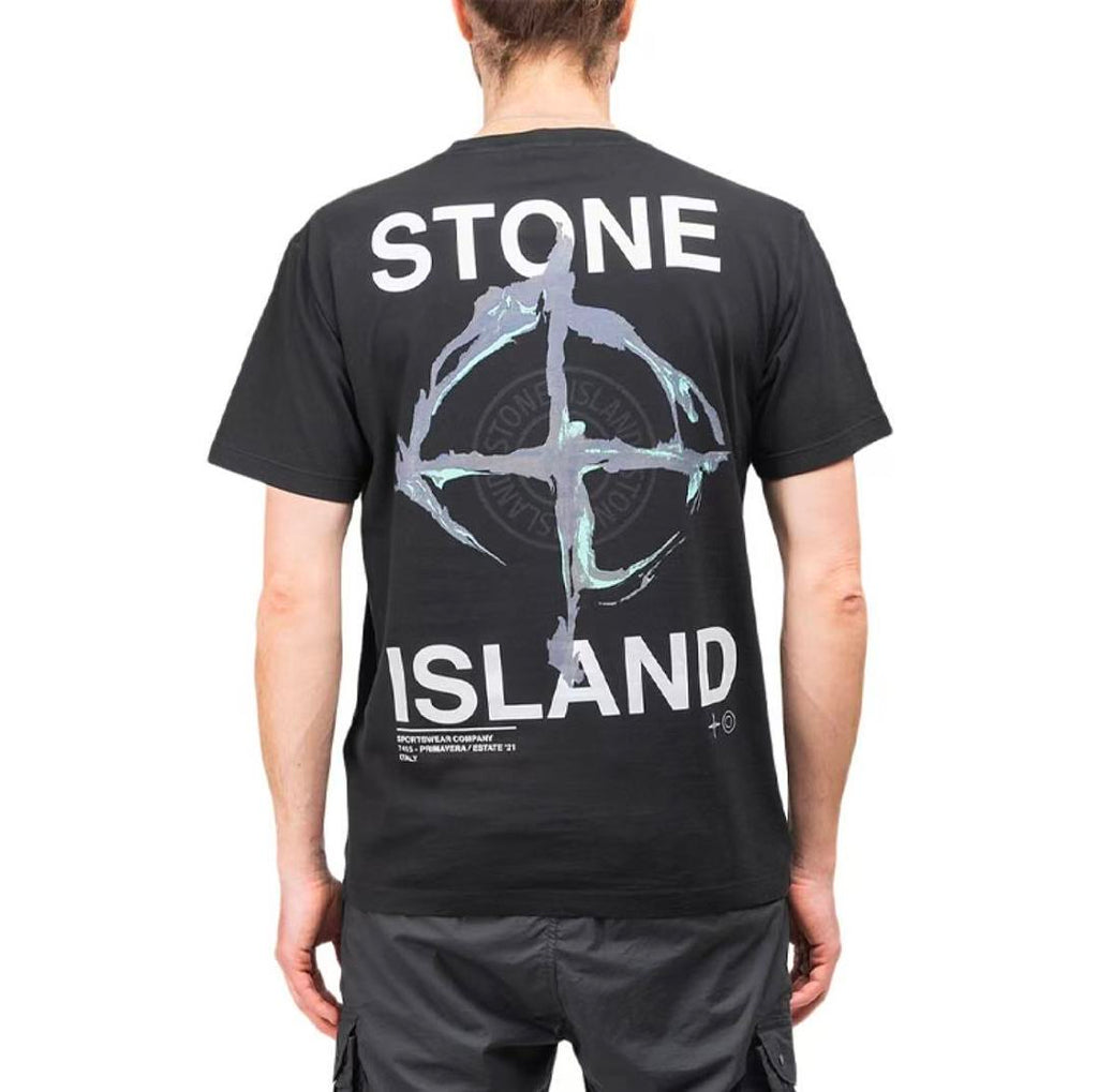Black White Circle Graphic Stone Island T-Shirt