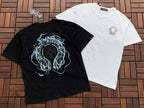 Black White Back Graphic Chrome Hearts T-Shirt