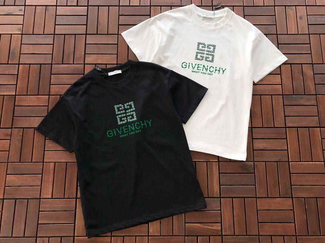 Black Green Cube Logo Givenchy T-Shirt