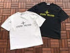 Black White Compass Logo Stone Island T-Shirt 3