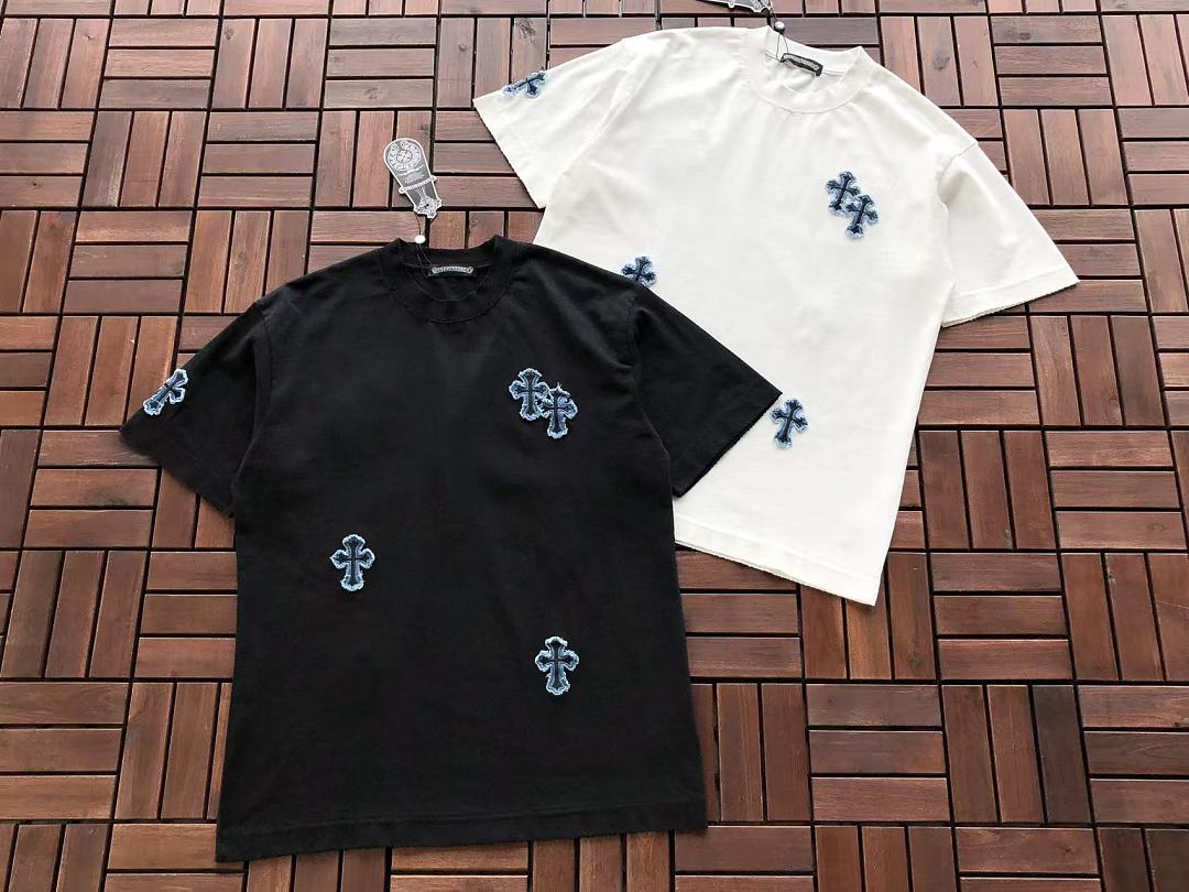 Black White Cross Graphic Chrome Hearts T-Shirt