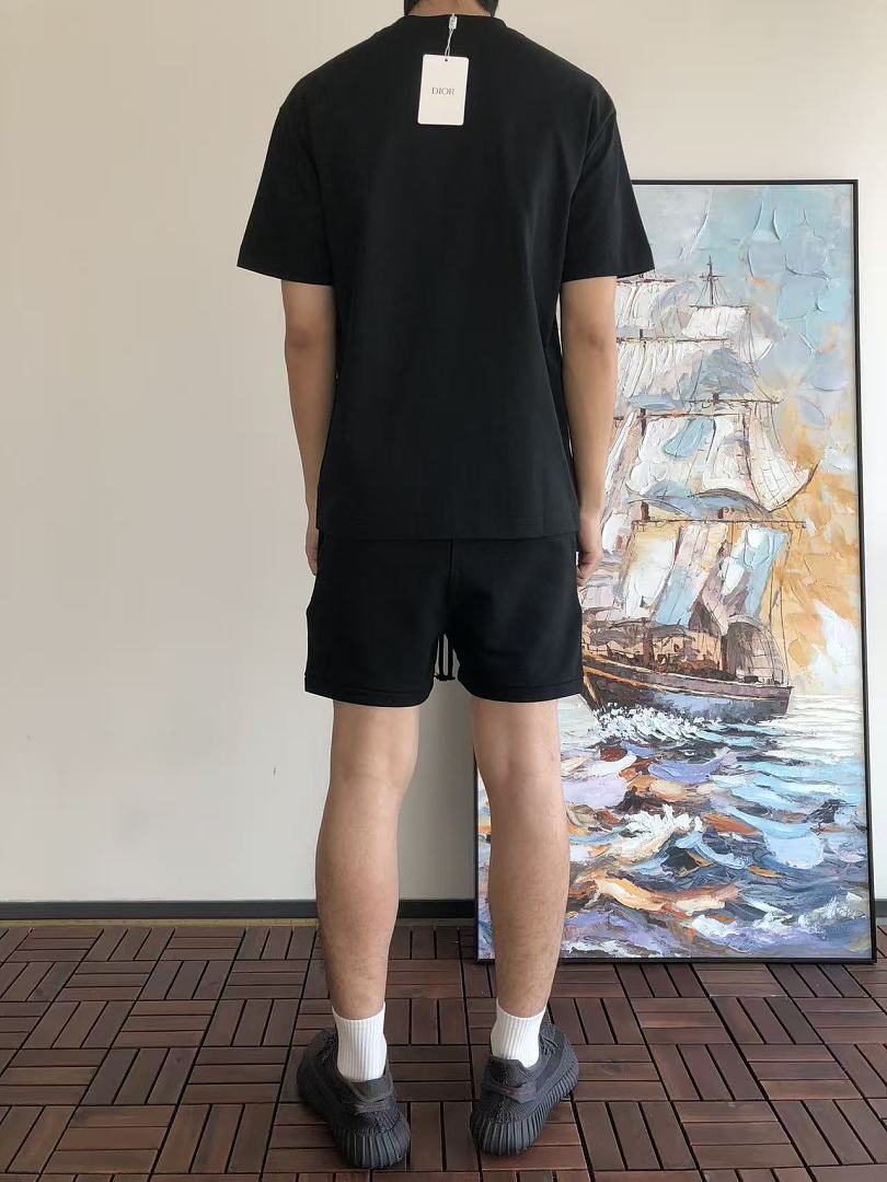 Black Beige Graphic Dior Stone Island T-Shirt