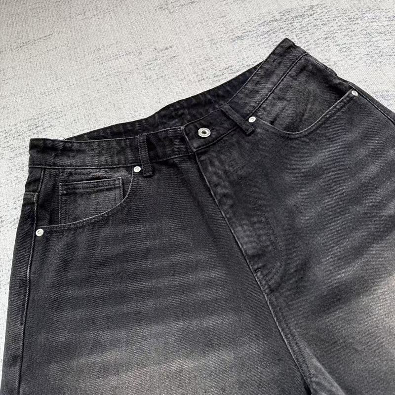 Unknown Brand Black Washed Denim Shorts - Tiger/Sakura Embroidery