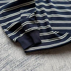 Striped Long Sleeve Crewneck - Navy/White