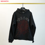 Sp5Der Rhinestone Logo Hoodie Black
