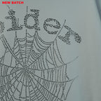 Sp5Der Rhinestone Logo Hoodie White