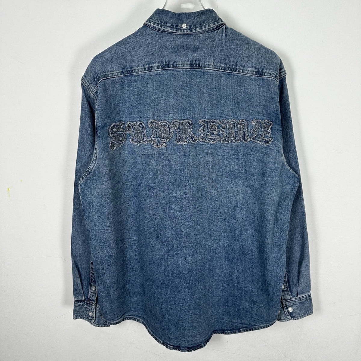 Supreme Gothic Logo Denim Button-Up Shirt
