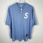 Supreme S Logo Mesh Baseball Jersey