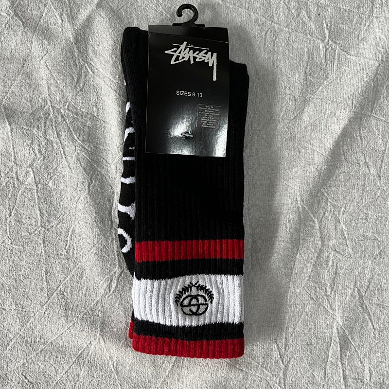 Stüssy Crew Socks - Green/Red/White