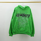 Sp5Der Punk V2 Rhinestone Hoodie Bright Green