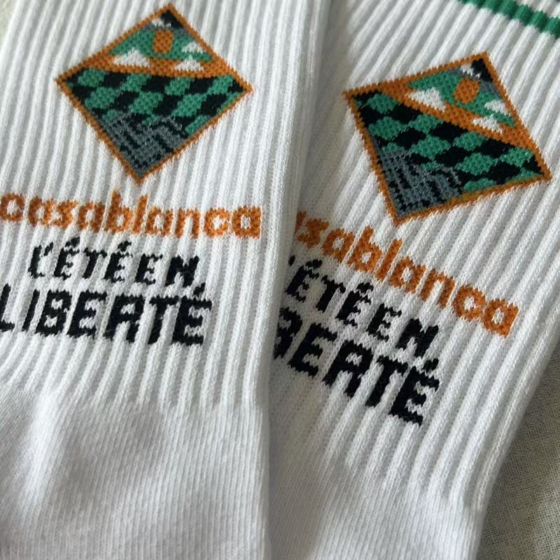 Casablanca L'Ete En Liberte Logo Crew Socks