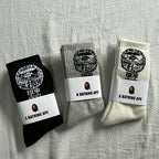 A Bathing Ape Crew Socks - Black/White/Gray/Cream