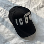 Black Baseball Cap with ICON Graphic Print