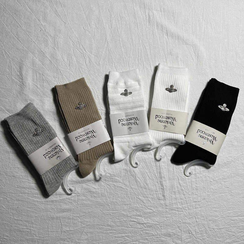 Vivienne Westwood Crew Socks - Gray/Tan/White/Black