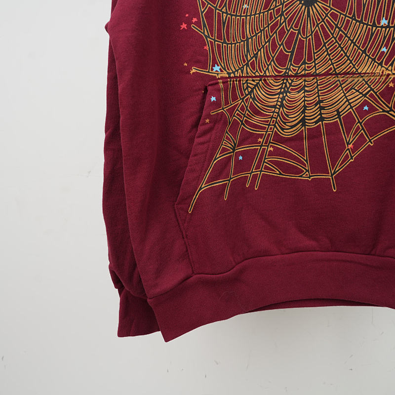 Sp5der Logo Hoodie Maroon