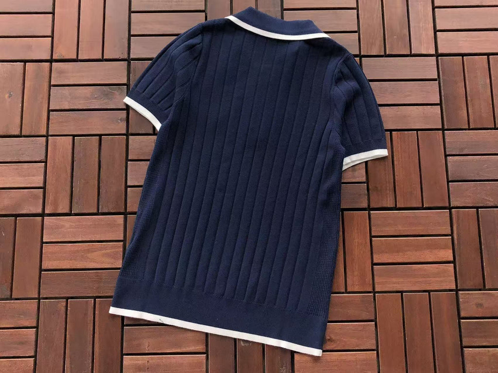 Lacoste Women's Ribbed Knit Polo Shirt