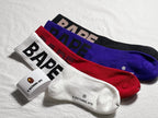Bape Crew Socks - White/Red/Purple/Black