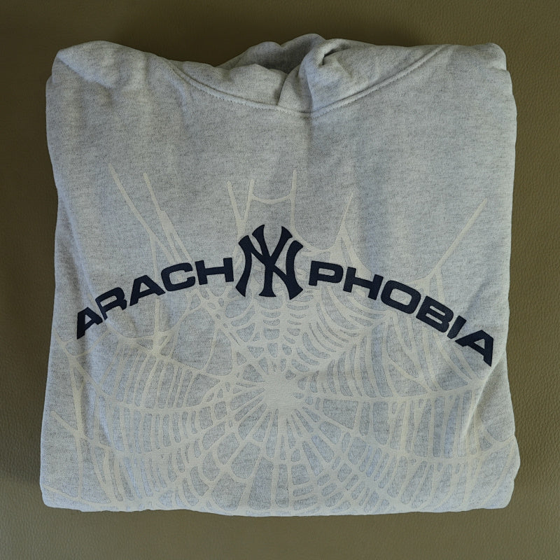 Sp5der Arach NY Phobia Hoodie Ash Grey