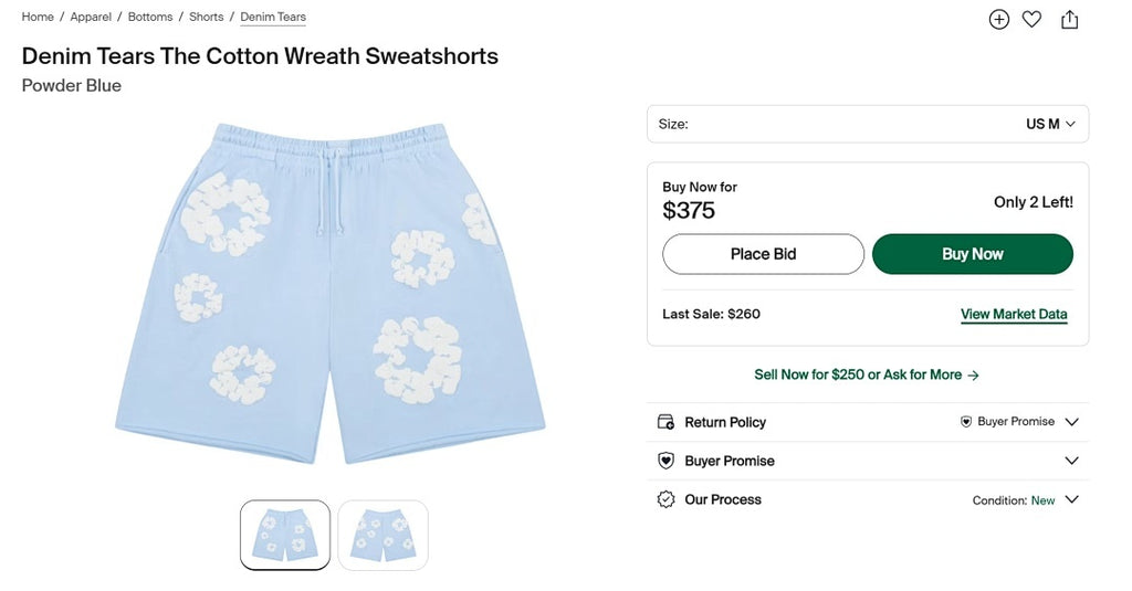 Denim Tears The Cotton Wreath Powder Sweatshorts