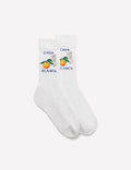 Casablanca Orange Graphic Crew Socks