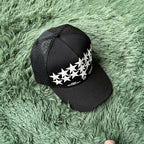 Black Mesh Trucker Caps with Embroidered Graphics