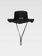 Jacquemus Wide Brim Bucket Hat with Chin Strap