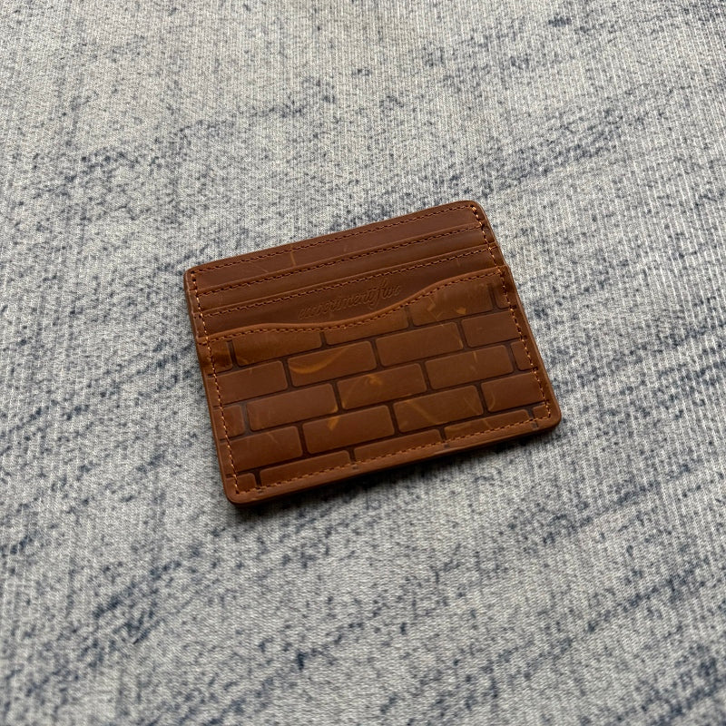 Unknown Brand Brick-Embossed Leather Belt Set - Tan/Cognac