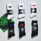 Syna World Crew Socks 6-Pack - White/Black/Blue/Red/Green