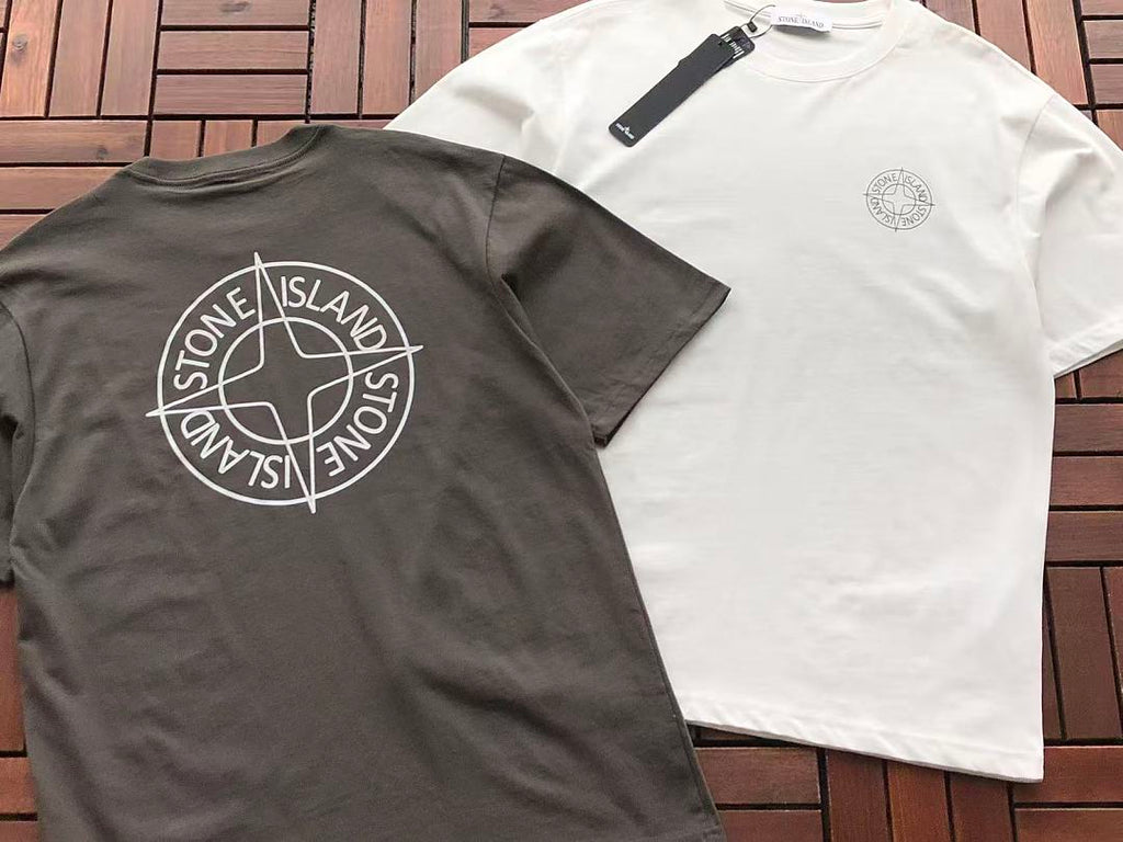 Grey Compass Logo Stone Island T-Shirt