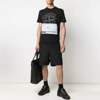 Black White Circular Graphic Stone Island T-Shirt