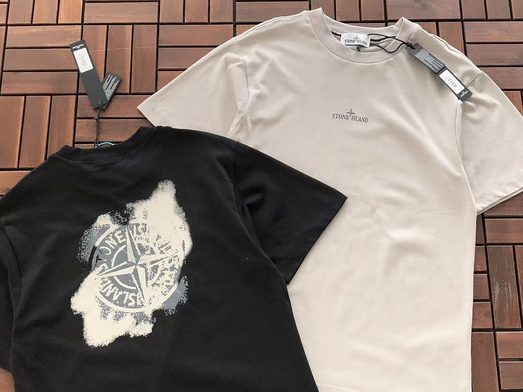 Black White Eagle Graphic Stone Island T-Shirt
