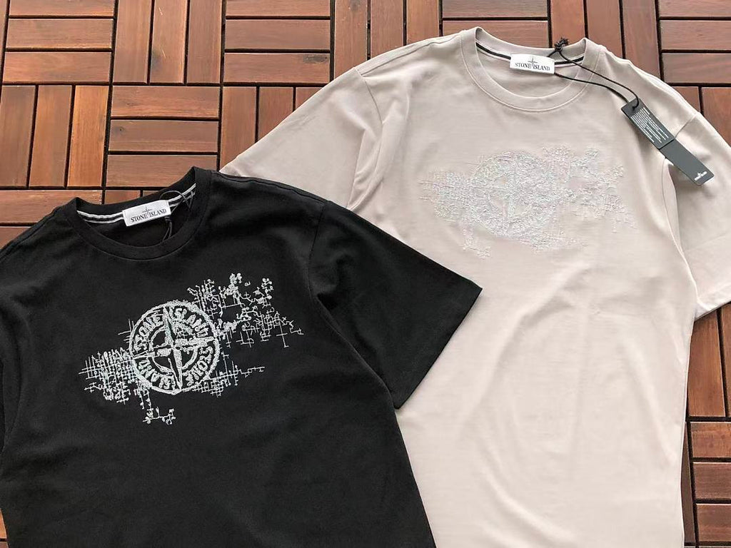 Black White Landscape Graphic Stone Island T-Shirt