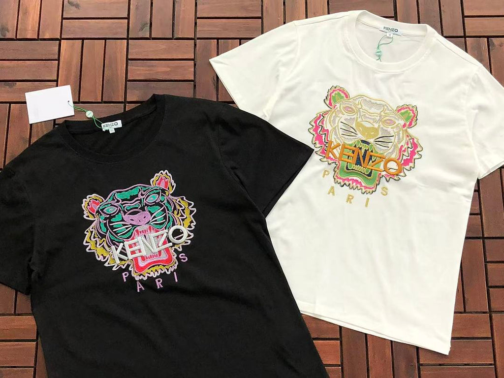 Black White Tiger Graphic Kenzo T-Shirt