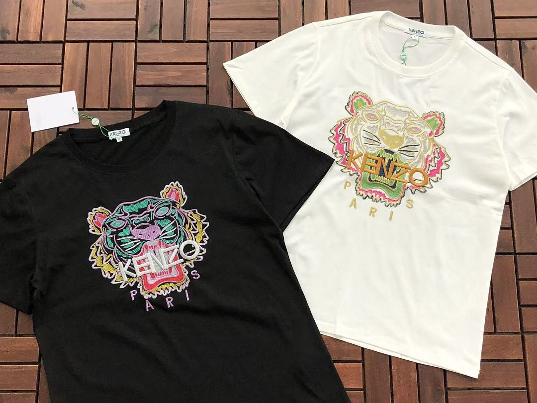 Black White Tiger Graphic Kenzo T-Shirt