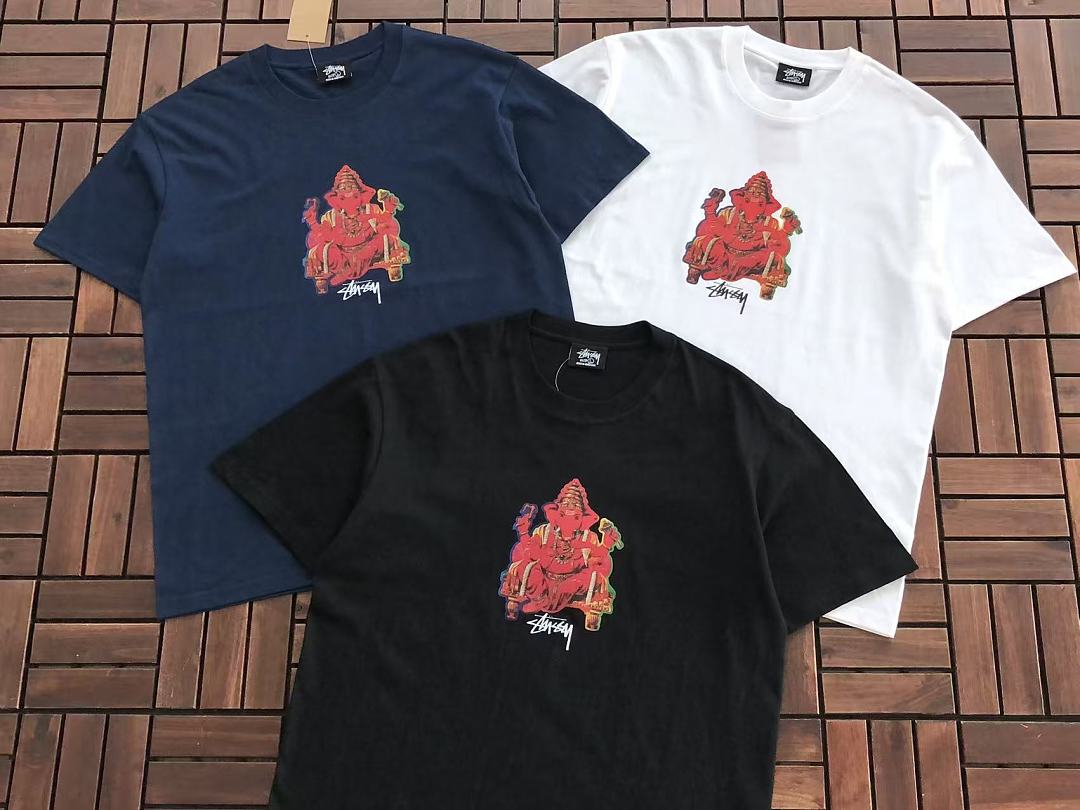 Red Flame Graphic Stussy T-Shirt