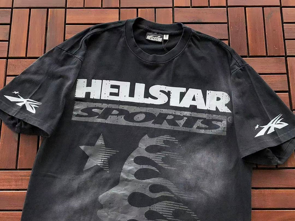 Black Grey Hellstar Graphic T-Shirt