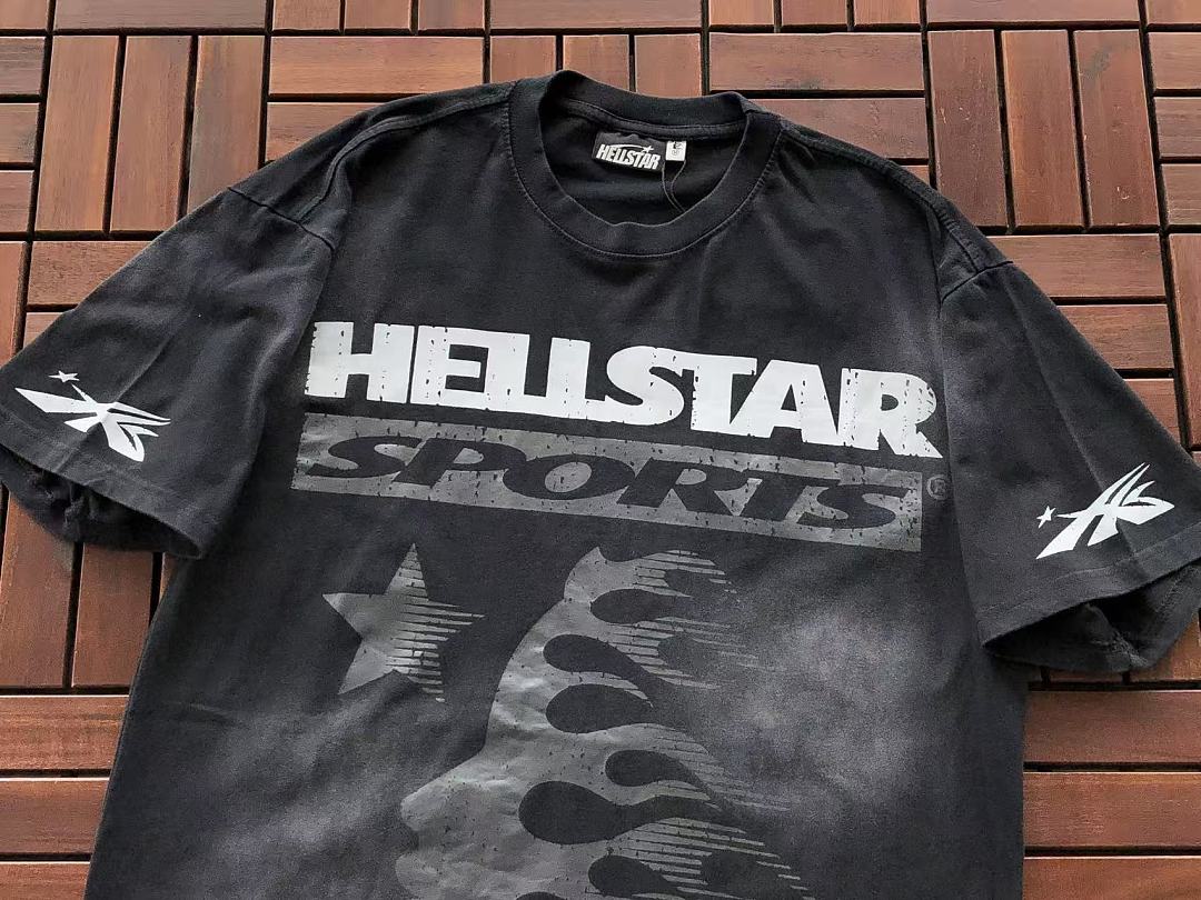 Black Grey Hellstar Graphic T-Shirt